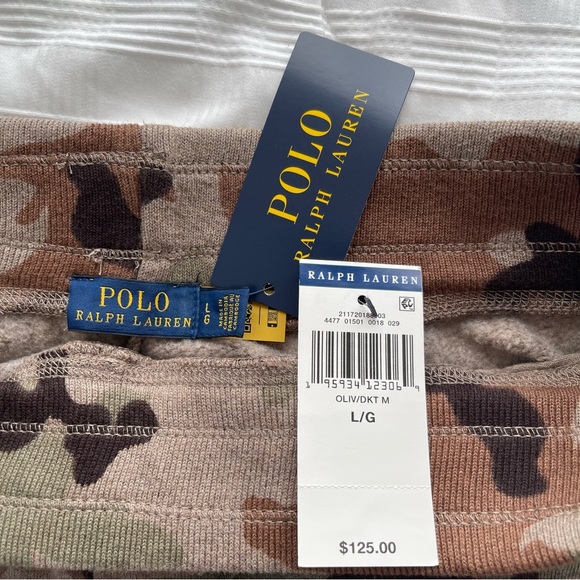 New Polo Ralph Lauren Women’s Camo Olive Green Sweatpants Jogger Size Large - Picture 8 of 8